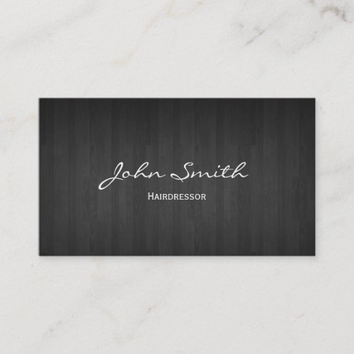 Classy Dark Wood Hairdresser Business Card