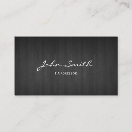 Customizable Classy Dark Wood Hairdresser Business Card