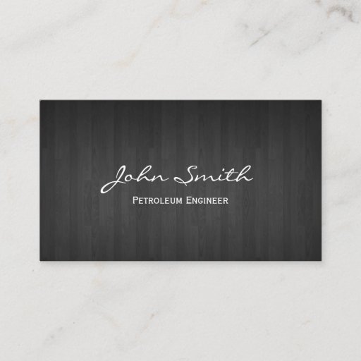 Customizable Classy Dark Wood Petroleum Engineer Business Card