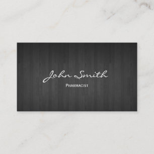 Classy Dark Wood Pharmacist Medical Business Card