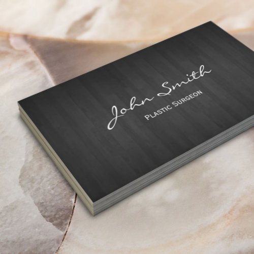 Classy Dark Wood Plastic Surgeon Business Card
