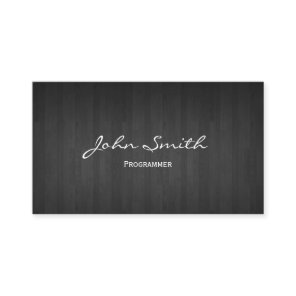 Classy Dark Wood Programmer Business Card