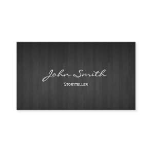 Classy Dark Wood Storyteller Business Card