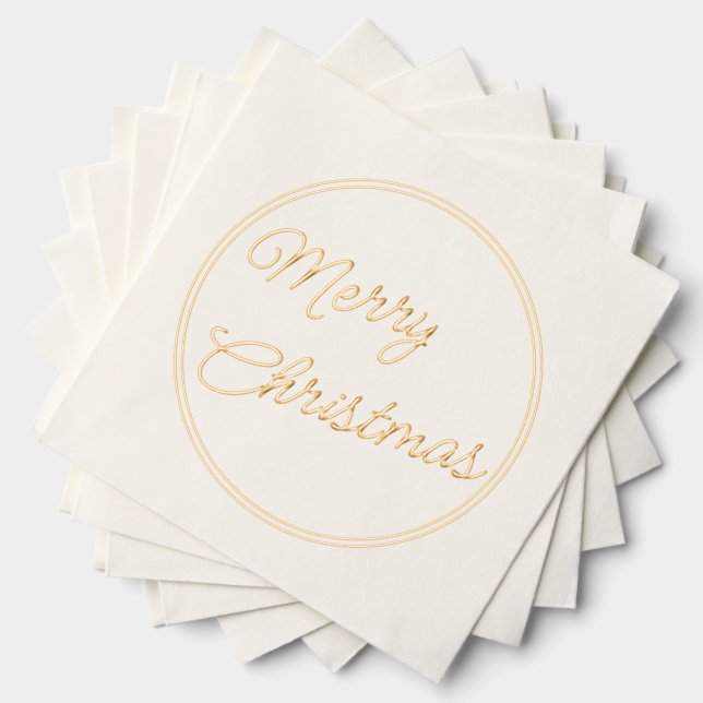 Classy December Happy Holidays Holiday Foil Napkins (Insitu (Stacked))