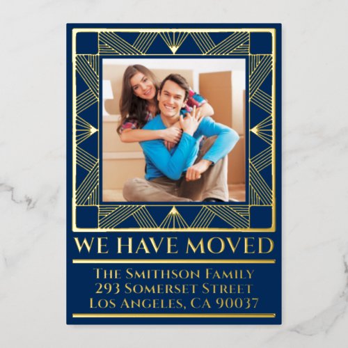 Classy Deco Chic Personalized Moving Announcement 