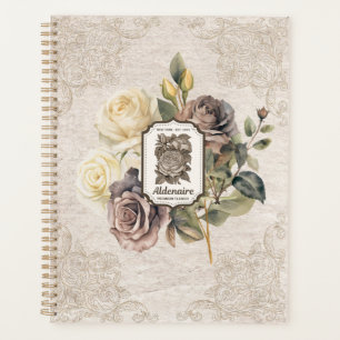 Classy decorative floral on kraft paper Rustic Planner