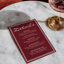 Classy Deep Red Cream Fancy Chic Wedding Details