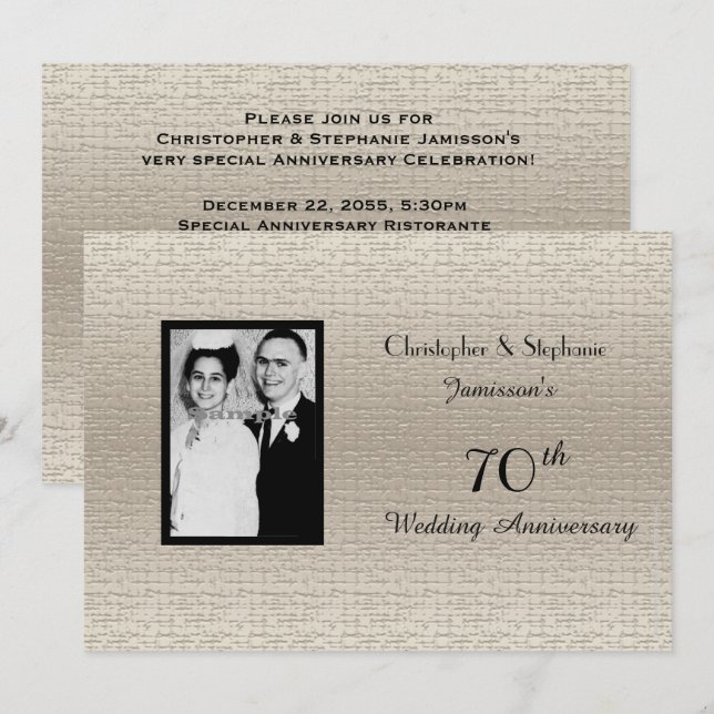 Classy Deluxe Wedding Anniversary Photo Invitation (Front/Back)
