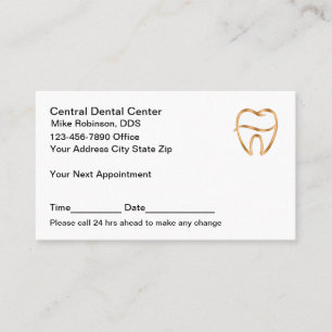 Classy Dentist Office Dental Appointment Cards