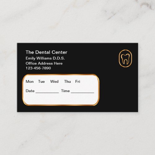 Classy Dentist Office Patient Appointment Cards