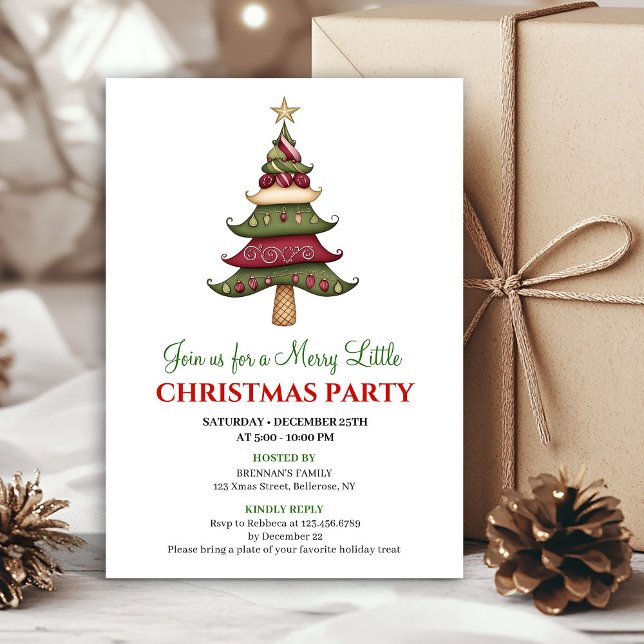 Classy designer Christmas tree Christmas invites (Classy designer Christmas tree Christmas invitation)
