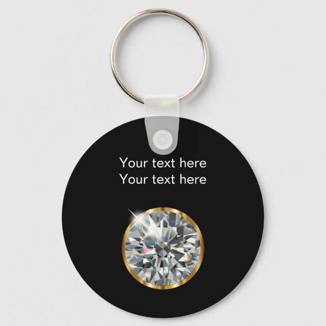 Classy Diamond Jewel Theme Keychain (Front)