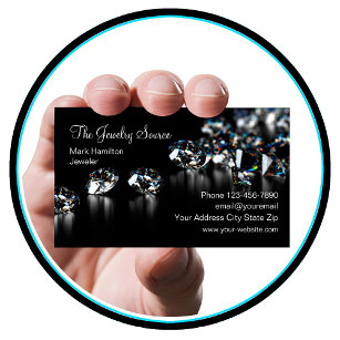 Classy Diamond Jeweler Jewelry Store Business Card