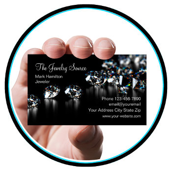 Classy Diamond Jeweler Jewelry Store Business Card by Luckyturtle at Zazzle