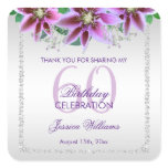 Classy Diamonds & Flowers Birthday Square Sticker