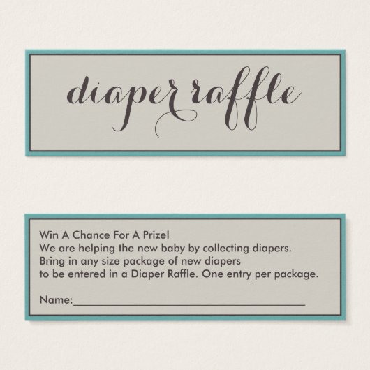 Classy Diaper Raffle Tickets (Front & Back)