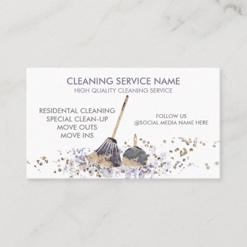 Classy Dirty Janitorial Cleaning Service Business Card