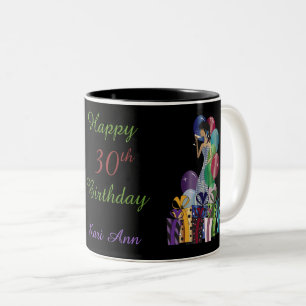Classy Diva Girl Birthday Party Two-Tone Coffee Mug