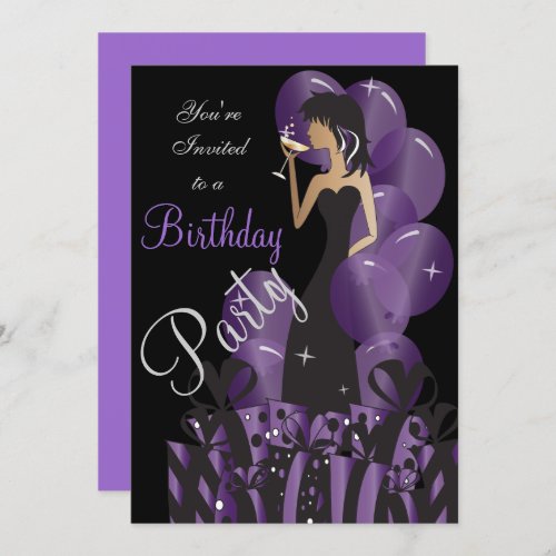 Classy Diva Girls Cocktail Party Invitation