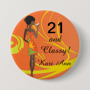 Classy Diva Party Girl Button