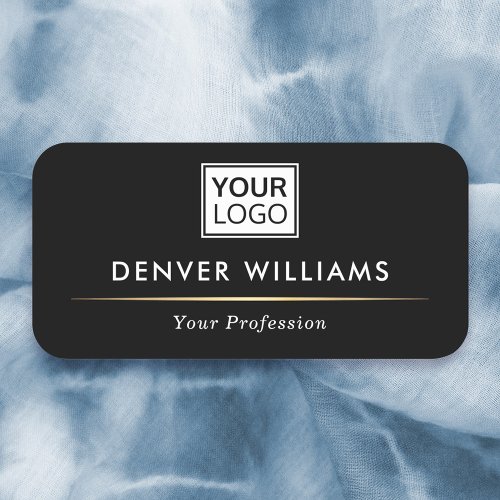 Classy divider custom logo elegant black name tag