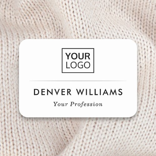 Classy divider custom logo elegant white name tag