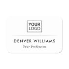 Classy divider custom logo elegant white name tag