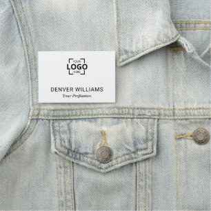 Classy Divider Custom Logo Elegant White Name Tag