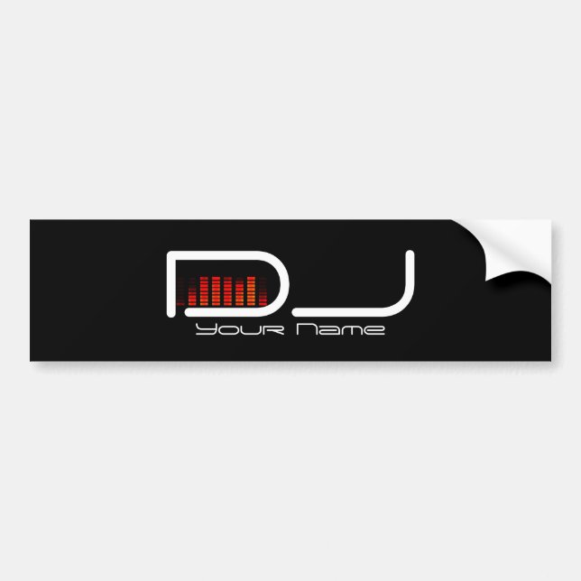 Classy DJ Bumper Sticker with Equalizer Design (Front)