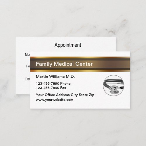 Classy Doctor Office Appointment Business Cards