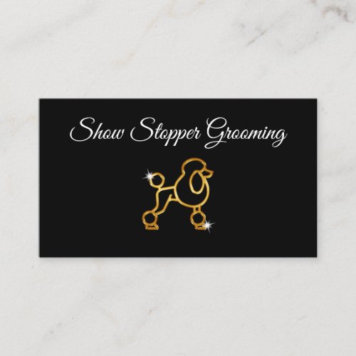 Classy Dog Grooming Gold Poodle Design Business Card