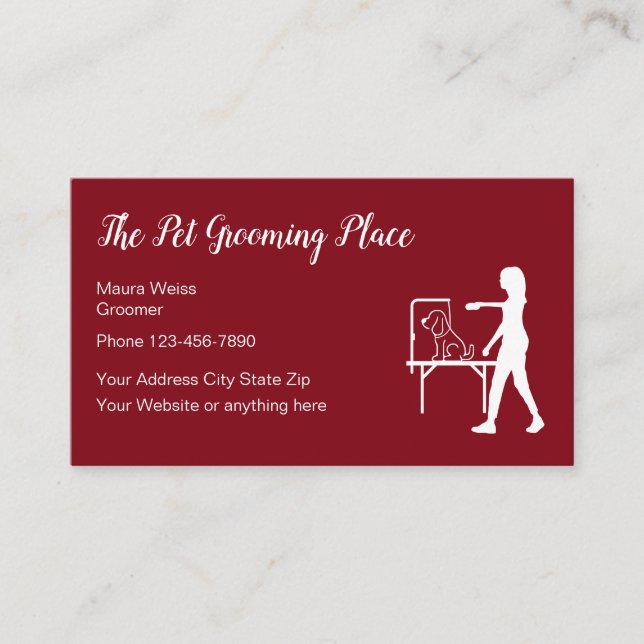 Classy Dog Grooming Services Business Card (Front)