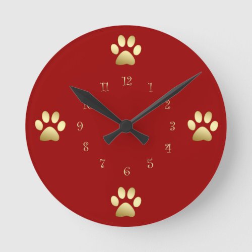 Classy Dog Paws Wall Clocks