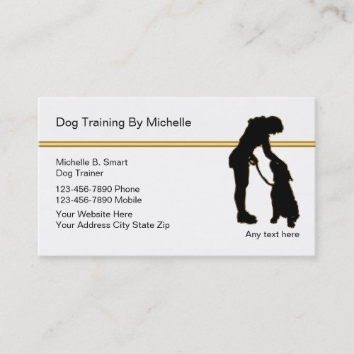 Classy Dog Trainer Business Cards