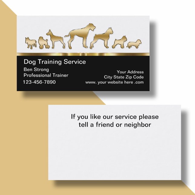Classy Dog Trainer Business Cards (Creator Uploaded)