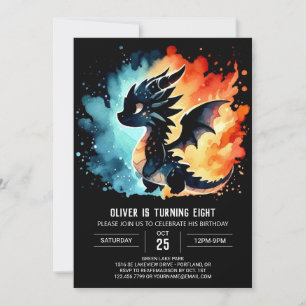 Classy Dragon Birthday Customizable Invitation