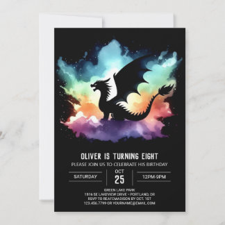 Classy Dragon Birthday Printable Invitation