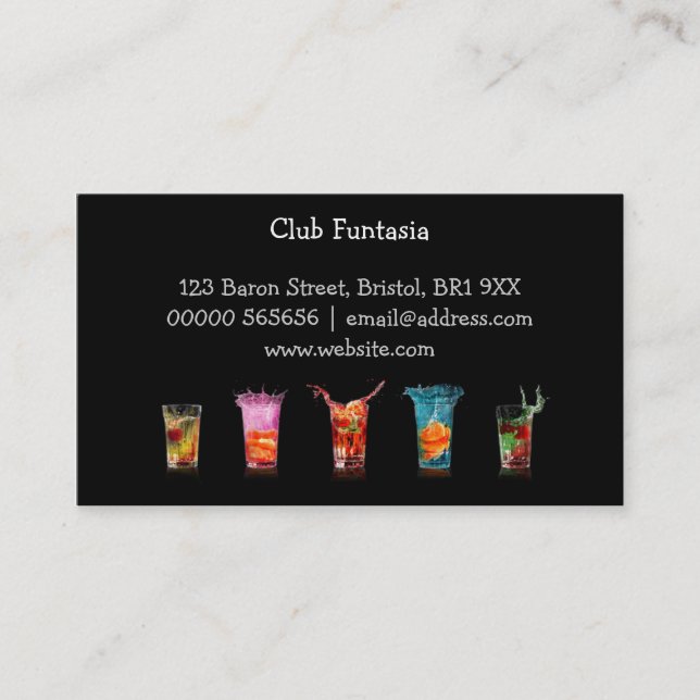 Classy Drinks Business Card (Front)