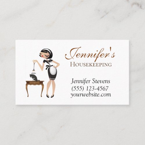 Classy Dusting Maid House Cleaning Service Business Card