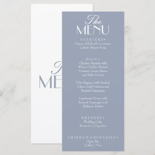 Classy Dusty Blue Old Money Retro Wedding Menu