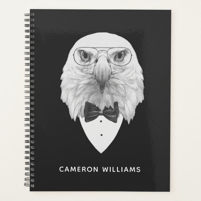 Classy Eagle Portrait | Add Your Name Planner (Front)
