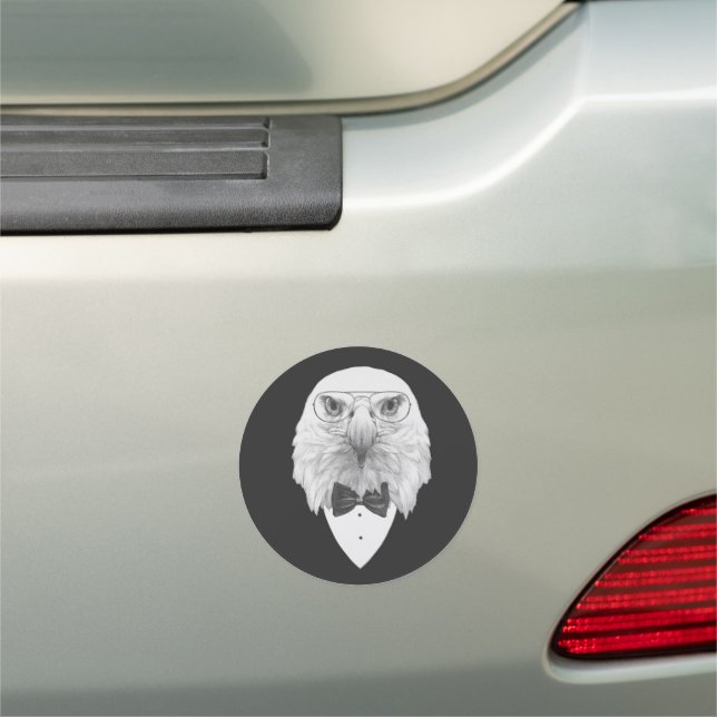 Classy Eagle Portrait Car Magnet (In Situ)