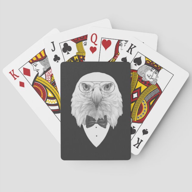 Classy Eagle Portrait Poker Cards (Back)