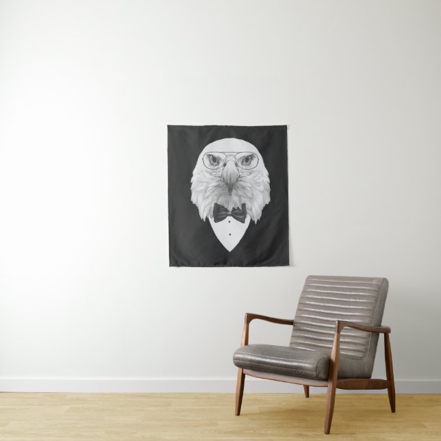 Classy Eagle Portrait Tapestry (In Situ)