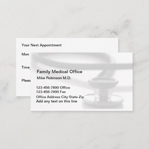 Classy Editable Medical Appointment Cards