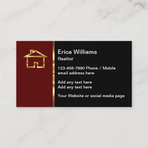 Classy Editable Real Estate Business Cards