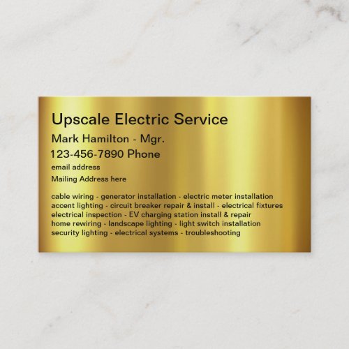 Classy Electrician Services Modern  Business Card