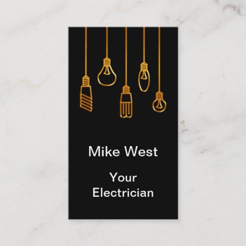 Classy Electrician Vertical Business Cards