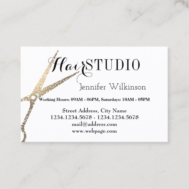 Classy elegance hair salon business card (Front)