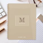 Classy Elegant Beige Custom Name Monogram Planner<br><div class="desc">Customize the text, and easily create your personalized planner. Click EDIT DESIGN to change the background color or text color. You can TRANSFER this DESIGN to other Zazzle products and adjust it to fit most Zazzle items. Standard Studio designs are made in high-resolution graphics for professional print. Thank you for...</div>